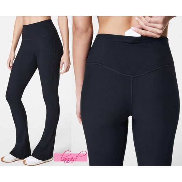 Spanx Micro Flare Pants Very Black High-Rise Waist Shapewear Bootcut Stretchy SP - Picture 1 of 12